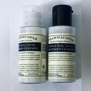 2 - Pharmacopia Verbena Body Lotion organic Shea Butter travel 1oz each new